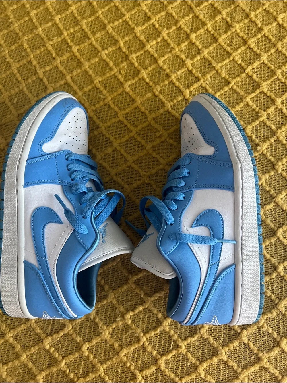 Nike Blue and White Jordan Low-Top Sneakers